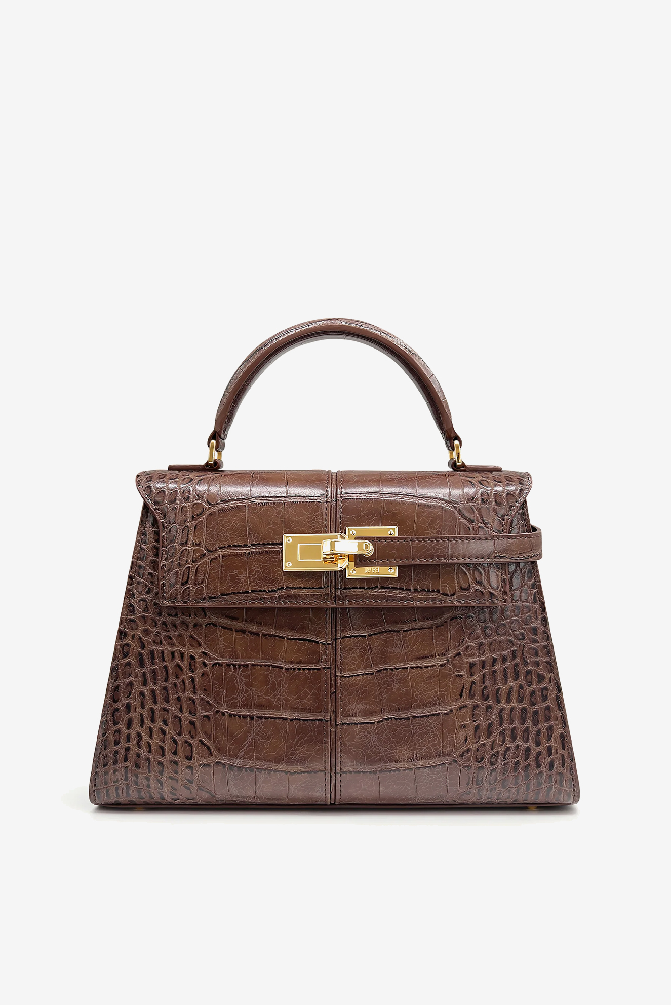 JW PEI | сумка Elise Large Croc-Embossed Chestnut Brown