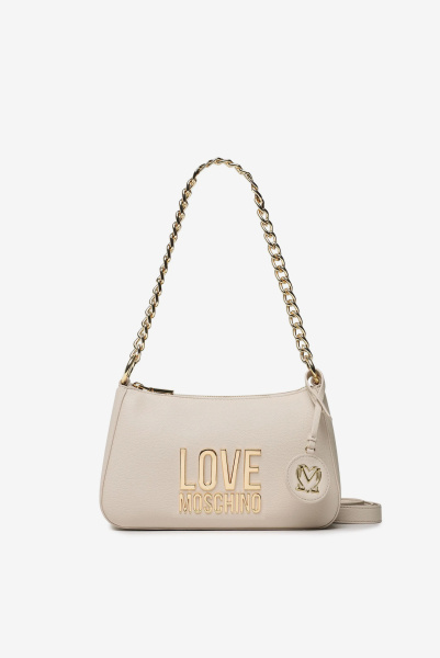 Love Moschino | кожаная сумка Love Lettering Avorio