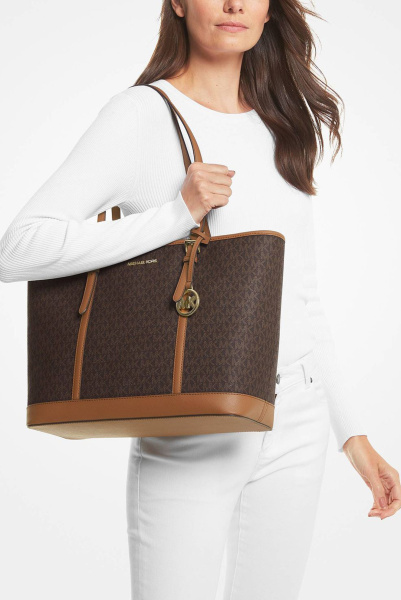 Michael Kors | сумка-тоут Jet Set Travel Large Logo Brown 35T0GTVT3V