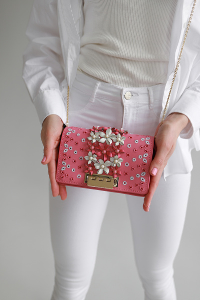 Zac Posen | мини сумка Earthette Floral Applique Accordion Bubble Gum ZP5828-660