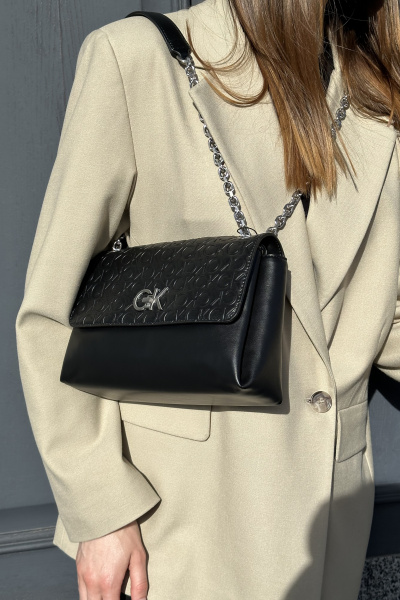 Calvin Klein | кожаная сумка RE-LOCK EW CONV CROSSBODY-EMB MN Black K60K610919