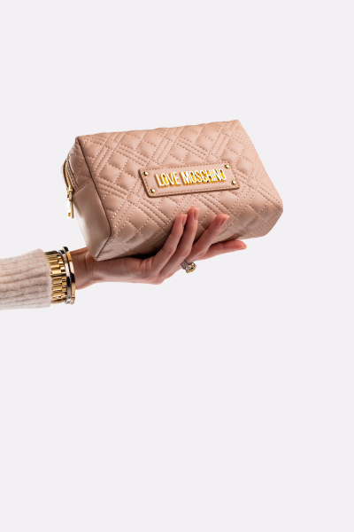 Love Moschino | косметичка Quilted Pouch Nude