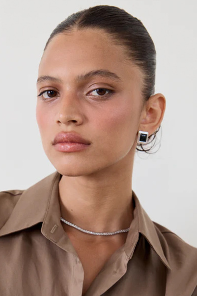 Heaven Mayhem | сережки Archer Silver/Black HMSP-0157-0402N