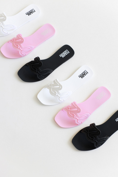 Karl Lagerfeld | резиновые слайды Jelly Signature Light Pink Rubber KL80008 VLP