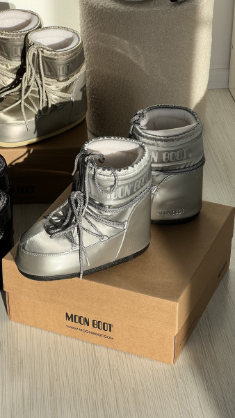 Moon Boot | ботинки Icon Low Glance Silver Satin 80D1409350