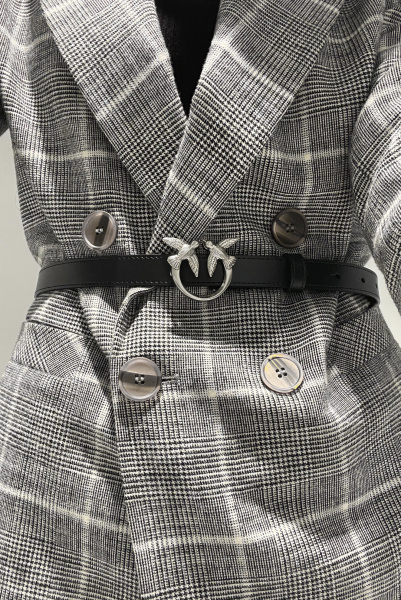 PINKO | кожаный ремень Love Berry Simply H2 Black/Silver 1H20ZV Y7SP Z99O