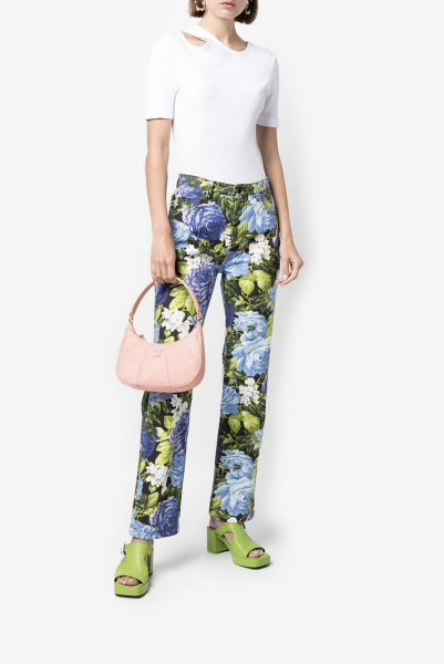 PINKO | комбинированная сумка Mini Half Moon Recycled Nylon Pesca 1P22KS Y7UX O66B