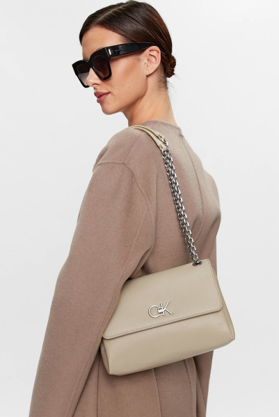 Calvin Klein | кожаная сумка RE-LOCK EW CONV CROSSBODY Stoney Beige K60K610749