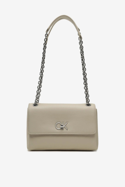 Calvin Klein | кожаная сумка RE-LOCK EW CONV CROSSBODY Stoney Beige K60K610749