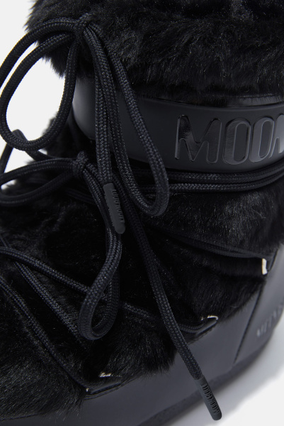 Moon Boot | ботинки Icon Low Black Faux-Fur 80D1409390