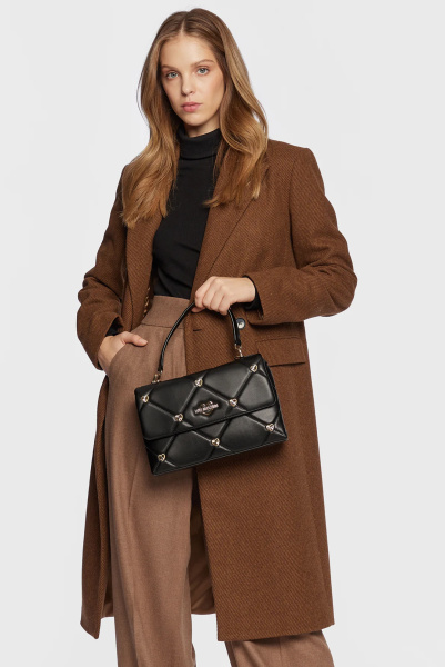 Love Moschino |  шкіряна сумка Jewel Heart Satchel M Nero JC4084PP1GLZ0000