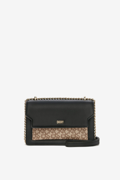 DKNY | сумка Millie Flap Leather Shoulder Black/Gold