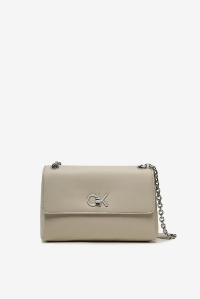 Calvin Klein | кожаная сумка RE-LOCK EW CONV CROSSBODY Stoney Beige