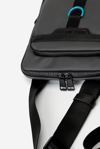 Bikkembergs | шкіряна сумка-месенджер D-Color Grey