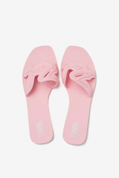 Karl Lagerfeld | резиновые слайды Jelly Signature Light Pink Rubber KL80008 VLP