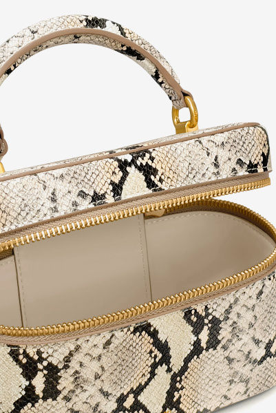 JW PEI | сумка Cleo Snake-Embossed Beige