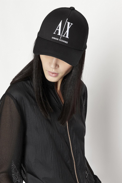 Armani Exchange | чорна бавовняна бейсболка  954047 СС811 00020