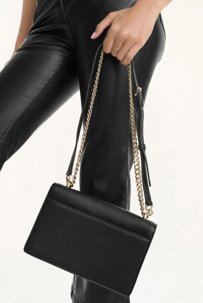 DKNY | сумка Millie Flap Leather Shoulder Black/Gold
