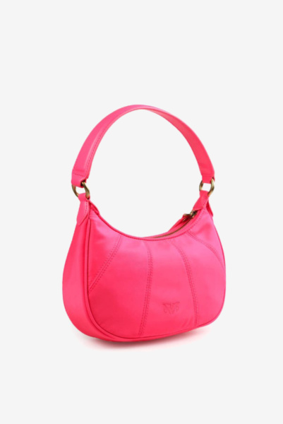 PINKO | комбинированная сумка Mini Half Moon Recycled Nylon Fuxia 1P22KS Y7UX Q46B