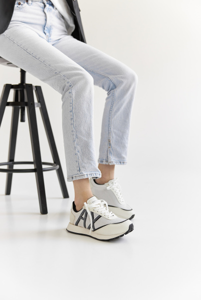 Armani Exchange | комбинированные кроссовки Optic White/Black XDX109 XV710 N480