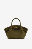 JW PEI | сумка Hana Mini Faux Suede Tote Bag Dark Olive
