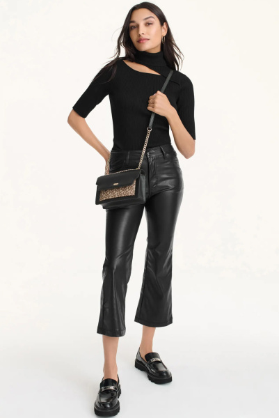 DKNY | сумка Millie Flap Leather Shoulder Black/Gold