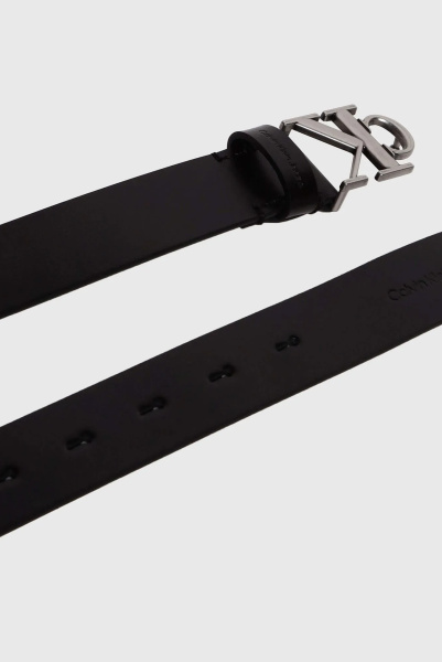 Calvin Klein | кожаный ремень  Round Mono Black K60K610894BDS