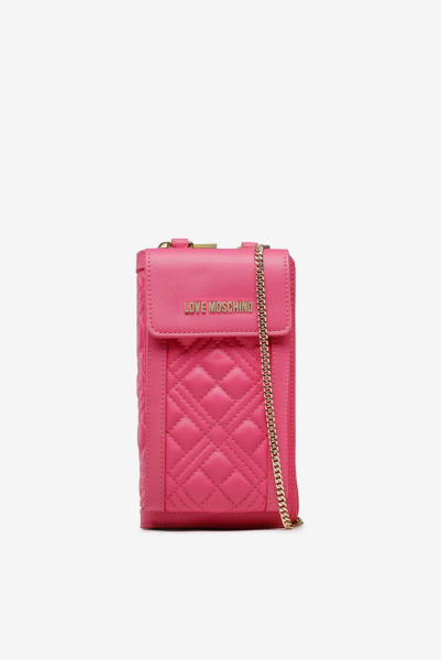 Love Moschino | кожаная сумка-клатч Quilted Fuxia