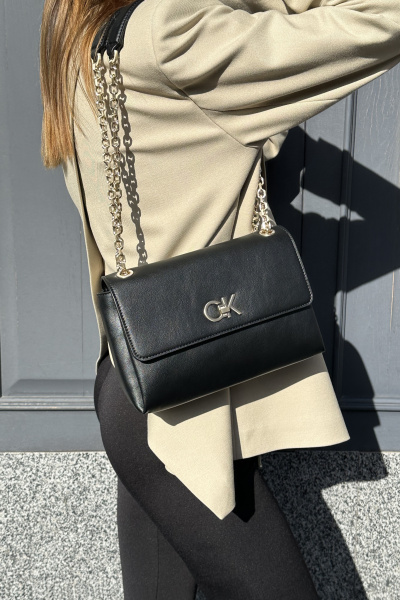 Calvin Klein | кожаная сумка RE-LOCK EW CONV CROSSBODY Black K60K610749