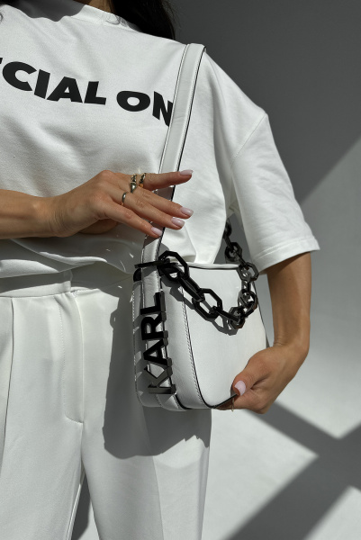 Karl Lagerfeld | кожаная сумка через плечо K/Letters White 211W3024