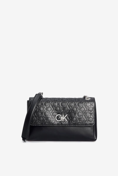 Calvin Klein | кожаная сумка RE-LOCK EW CONV CROSSBODY-EMB MN Black