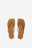 TKEES | в'єтнамки Square Toe Lily Suede Camel