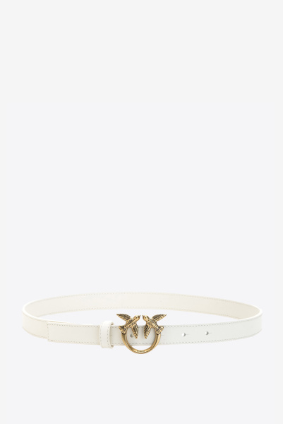 PINKO | кожаный ремень Love Berry Simply H2 White/Gold