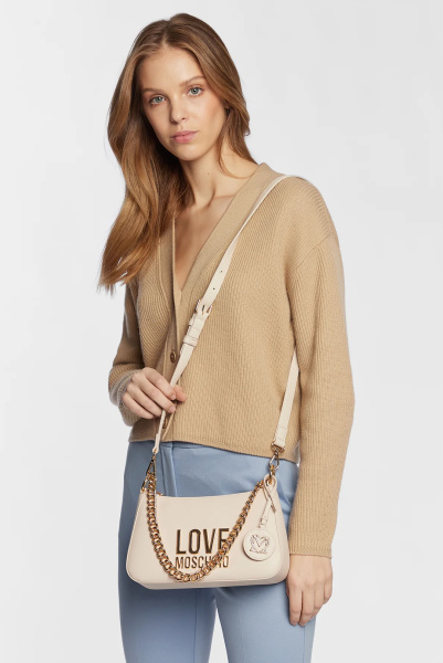 Love Moschino | кожаная сумка Love Lettering Avorio JC4108PP1GLI0110