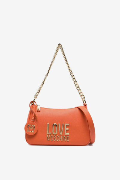 Love Moschino | кожаная сумка Love Lettering Arancio