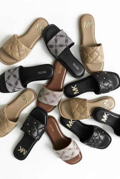 Michael Kors | кожаные слайды Hayworth Camel 40S2HAFP1L 222