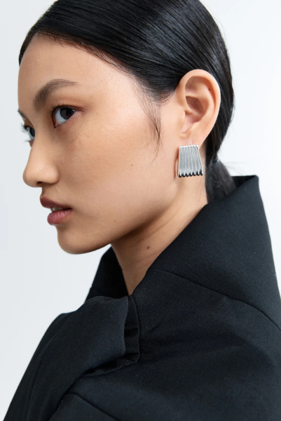 Heaven Mayhem | сережки Ribbed Silver HMSP-01132-02P