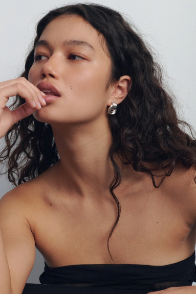 Heaven Mayhem | сережки Baby Knot Silver HMSP-01178-02YMM