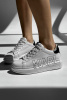 Karl Lagerfeld | кожаные кеды Kapri Karl Outline Logo White KL62511 011 || Karl Lagerfeld | шкіряні кеди Kapri Karl Outline Logo White KL62511 011