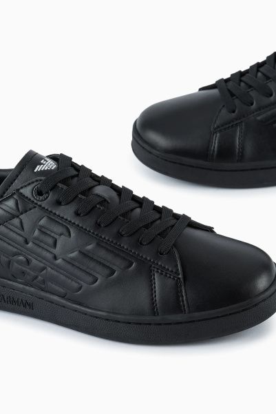 EA7 | чорні шкіряні кеди X8X001 XCC51 A083