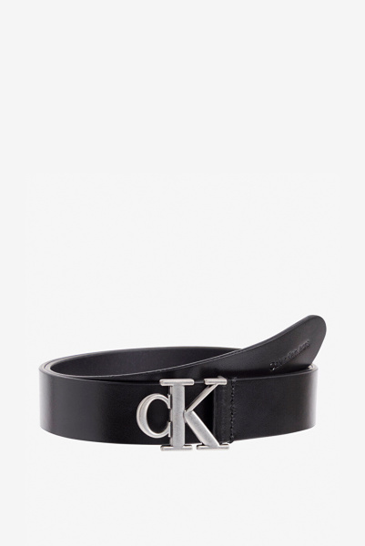 Calvin Klein | кожаный ремень  Round Mono Black