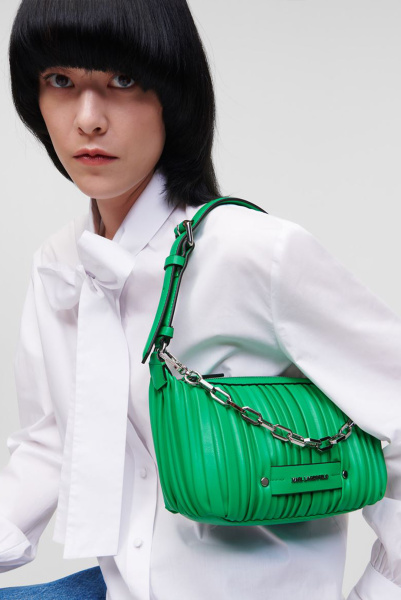 Karl Lagerfeld | кожаная сумка K/Kushion SM Baguette Green 225W3045