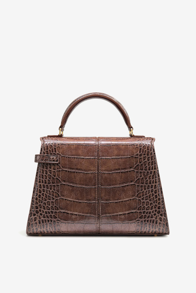 JW PEI | сумка Elise Large Croc-Embossed Chestnut Brown