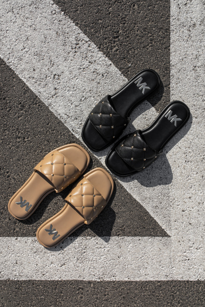 Michael Kors | кожаные слайды Hayworth Camel 40S2HAFP1L 222