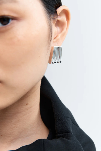 Heaven Mayhem | сережки Ribbed Silver HMSP-01132-02P