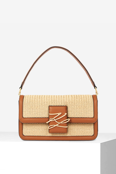 Karl Lagerfeld | сумка K/Autograph Raffia SM SHB Natural/SBrown